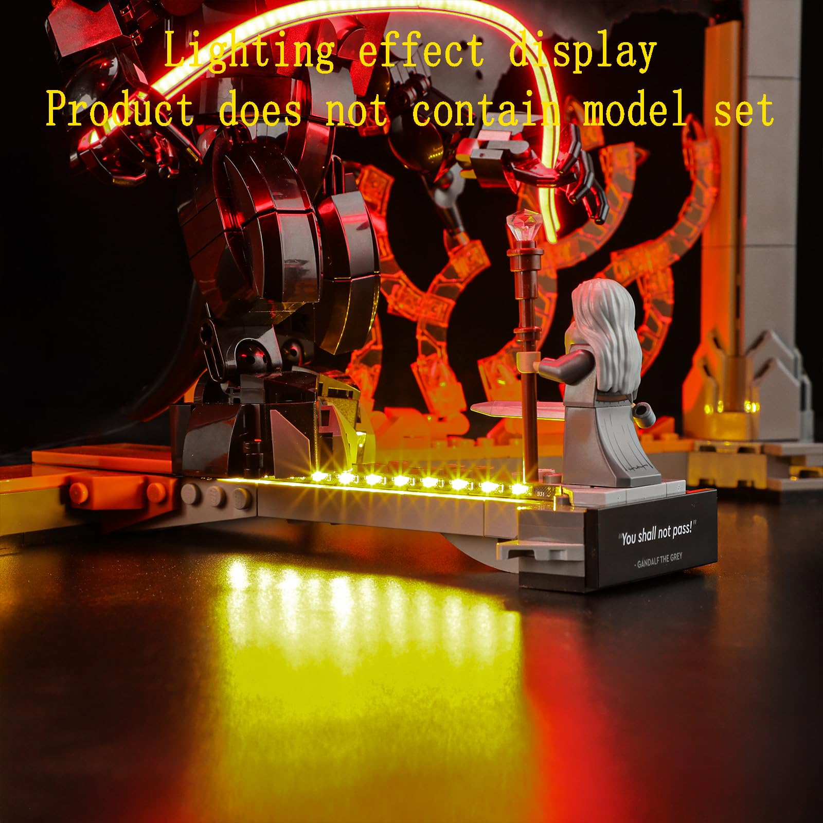 GEAMENT Oświetlenie LED Kompatybilne z LEGO Władca pierścieni: Book nook z Balrogiem Icons 10367 Model do Składania Klocków (Zestaw Modeli Niezawarty)