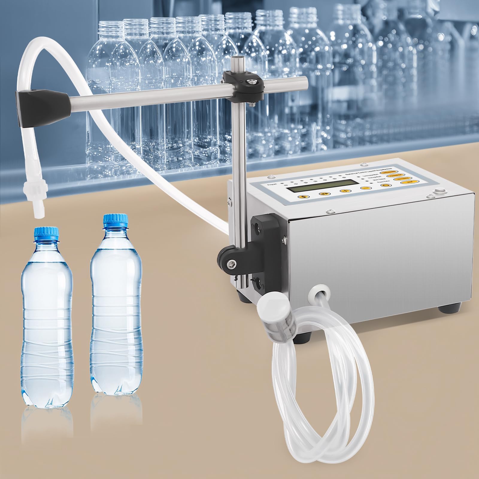 Llenadora de líquidos, llenadora de botellas, 3,2 l/min, pantalla LED táctil, llenadora de botellas, conteo automático, 19 x 14 x 10 cm