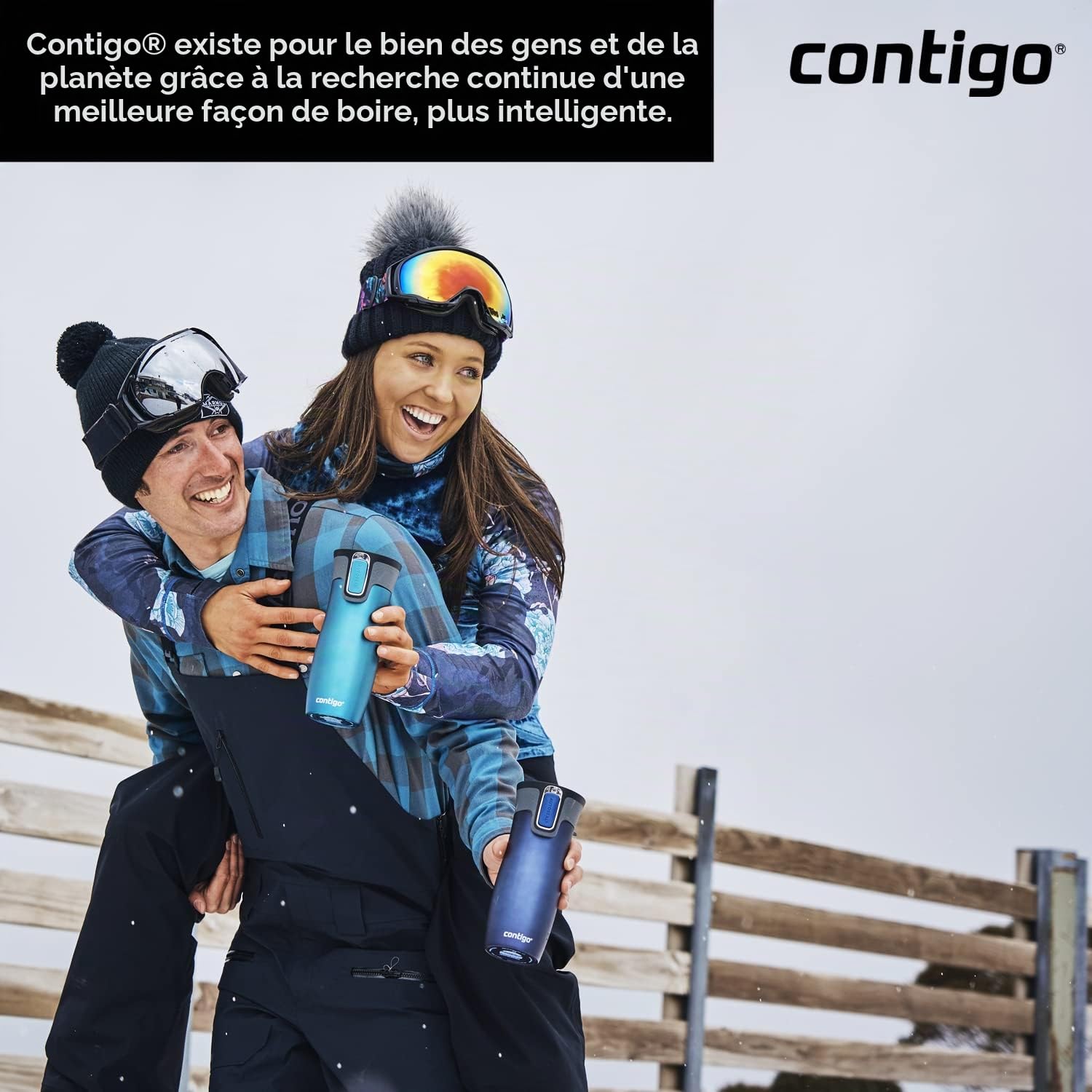 Contigo West Loop Autoseal Travel, Thermique en acier inoxydable, Fiole à vide, Gobelet étanche, Tasse à café avec couvercle facile à nettoyer sans BPA, Rouge, 470 ml