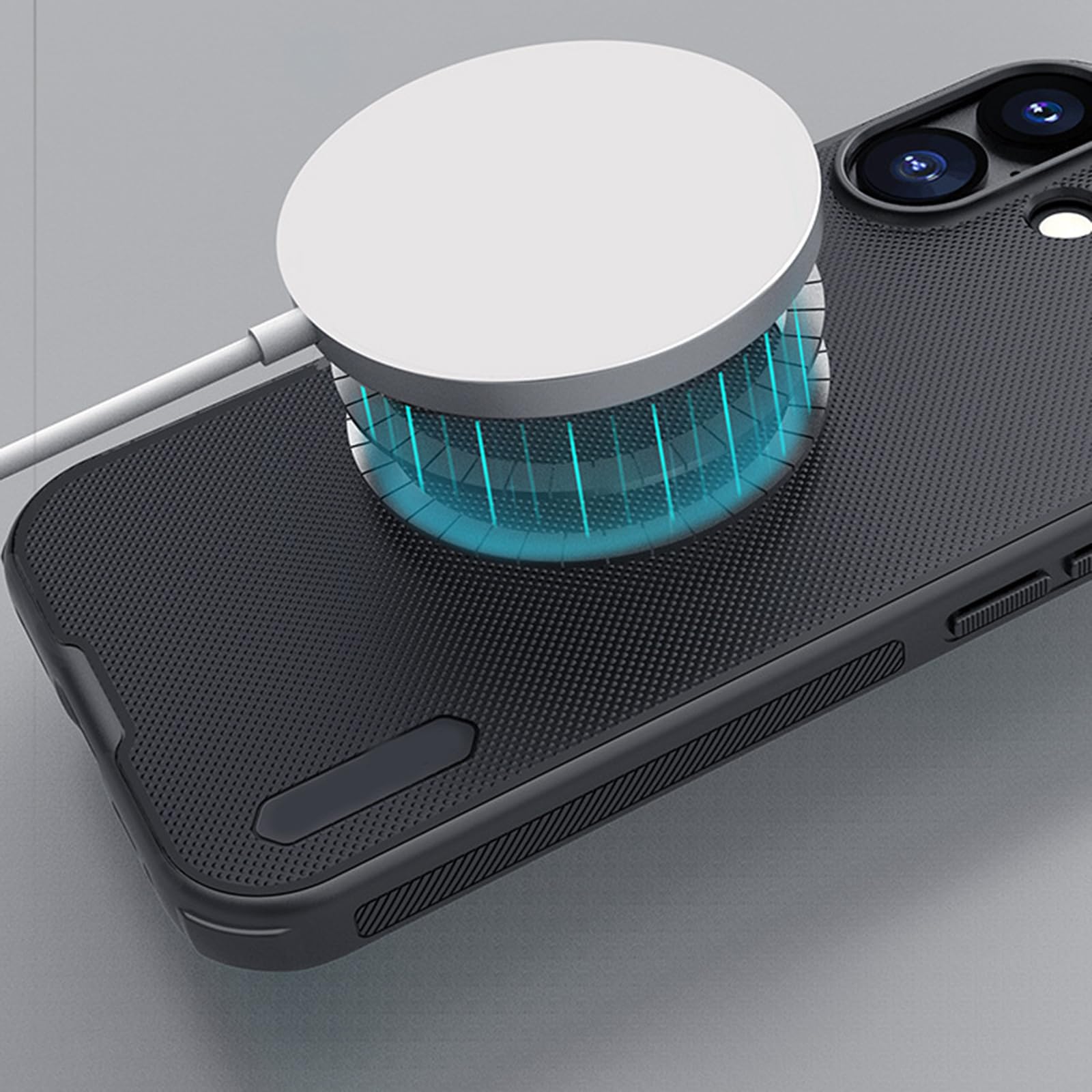 Magnetisch Hülle für iPhone 17 Pro Max/17 Pro/17 Air/17, Dünne Leichte Gefrostet rutschfest Schutzhülle Drahtlose Aufladung Handyhülle,Schwarz,17 Pro