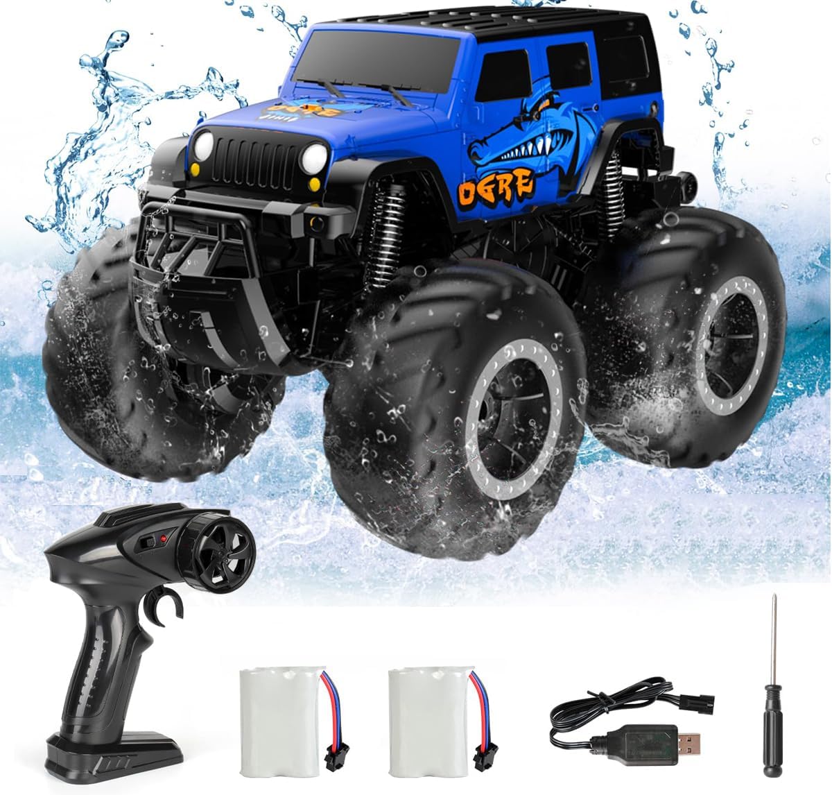 水陸両用ラジコンカーで子供が大興奮!360度回転が楽しいオフロードRCカーを使ってみた