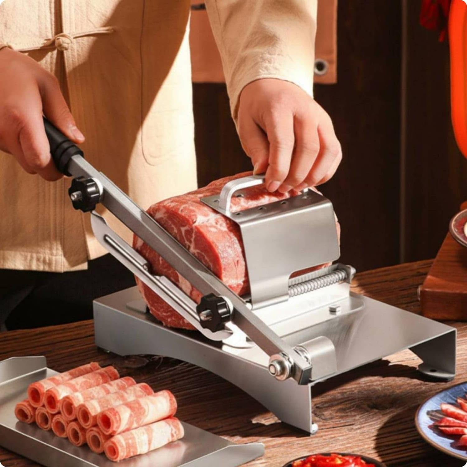 Mutton Roll Adjustable Thickness Chilled Meat Chilled Meat for Home Cooks, Restaurant Owners, Hot Pot, 2025 Arch Base W BLD-image-42