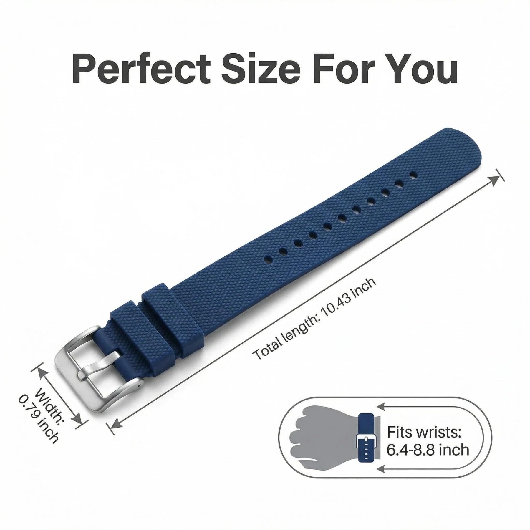 Silicone Sport Band Compatible with Hume Band Replacement, Ultra Soft Adjustable Strap with Secure Metal Buckle for Hume Health Band, Waterproof Wristband Accessories for Men Women Workout & Sleep - 5