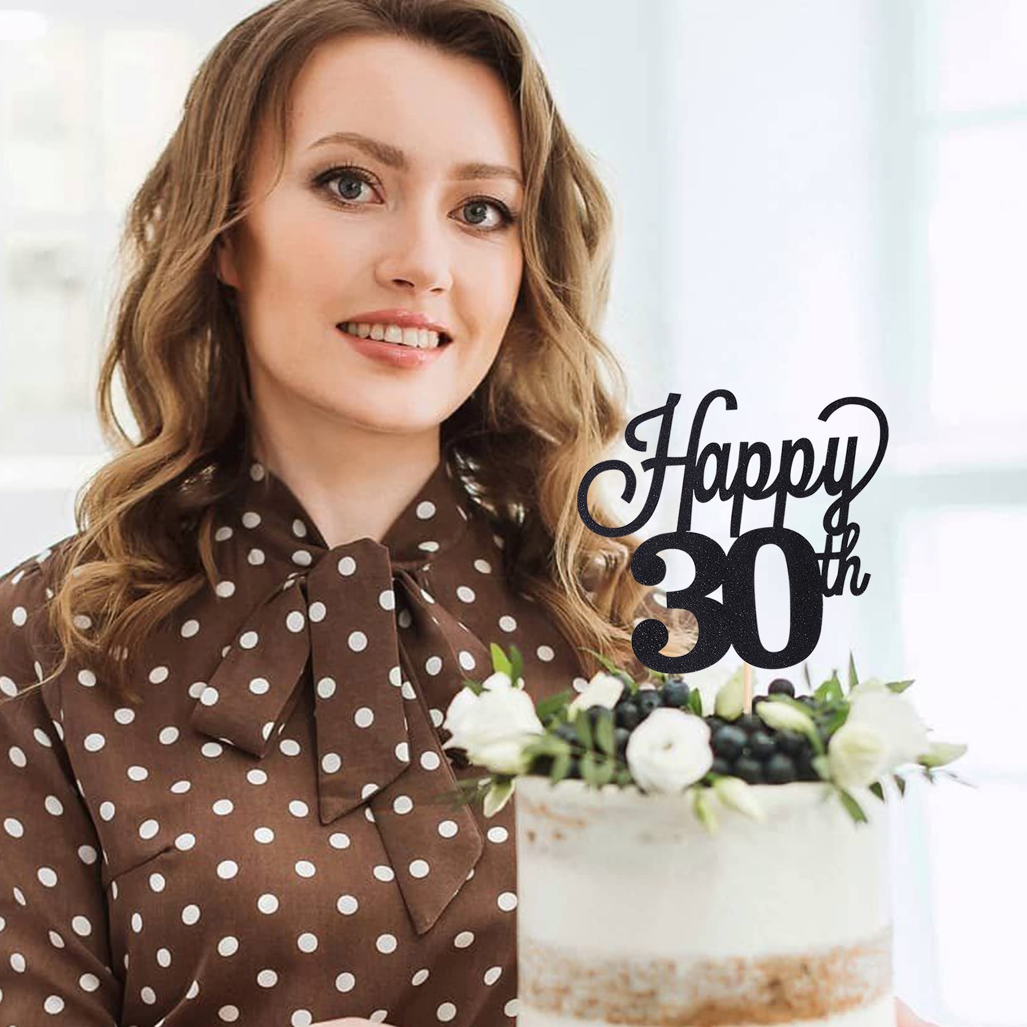 1994 Limited Edition Cake Topper – 30th Birthday & 30th Wedding Anniversary Decor | Black Glitter Cheerful Couple Cake Decoration