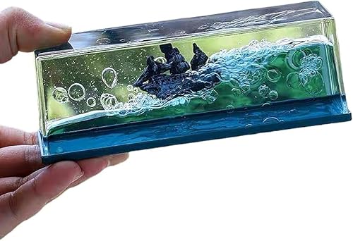 ZEshops Ghost Ship - Botella de agua líquida con perlas negras en una botella, decoración de sala de estar, regalo acrílico, barco flotante para