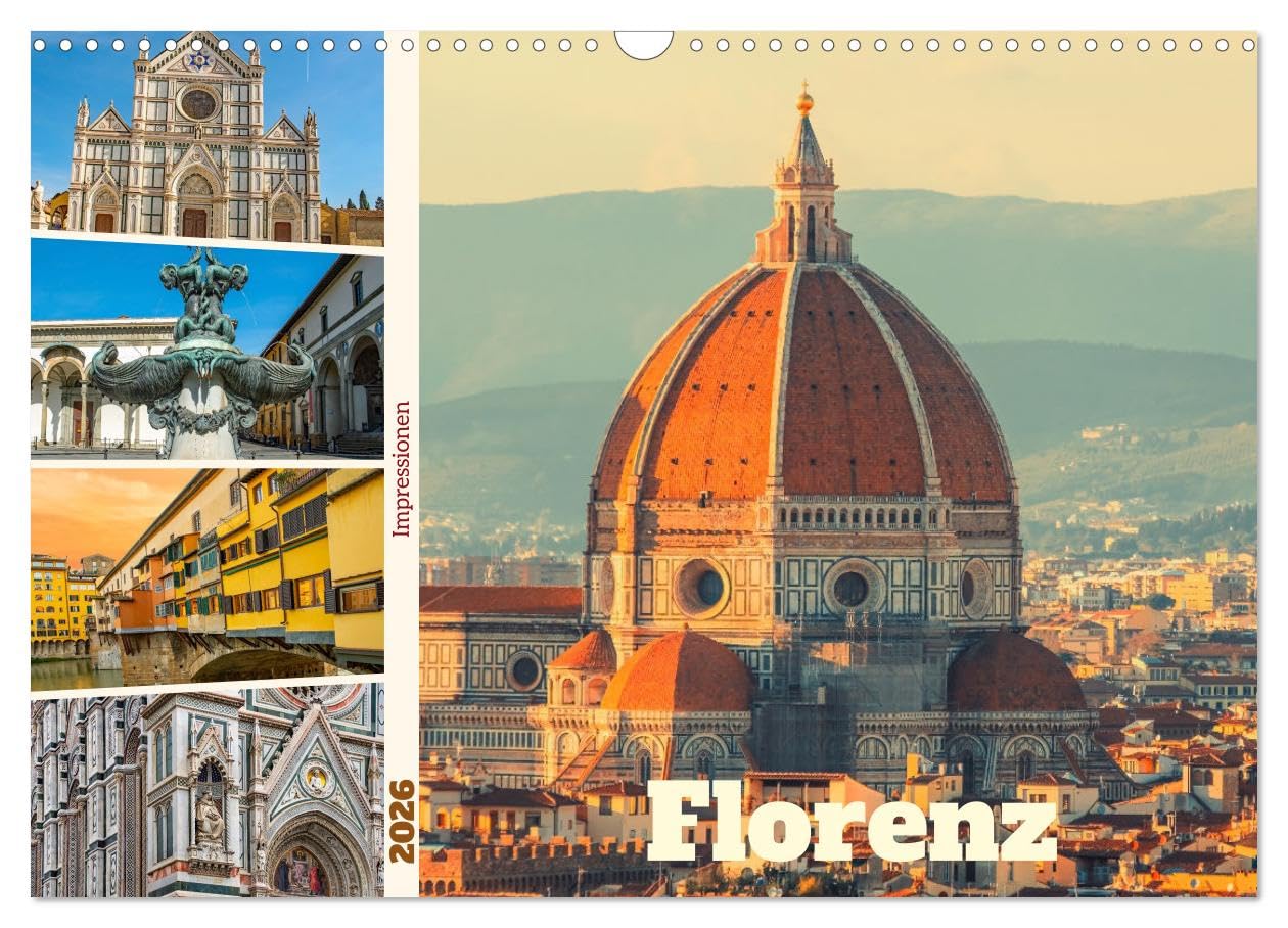 Florenz - Impressionen UK-Version (Wall Calendar 2026 DIN A3 Landscape), CALVENDO 12 Month Wall Calendar — image 1
