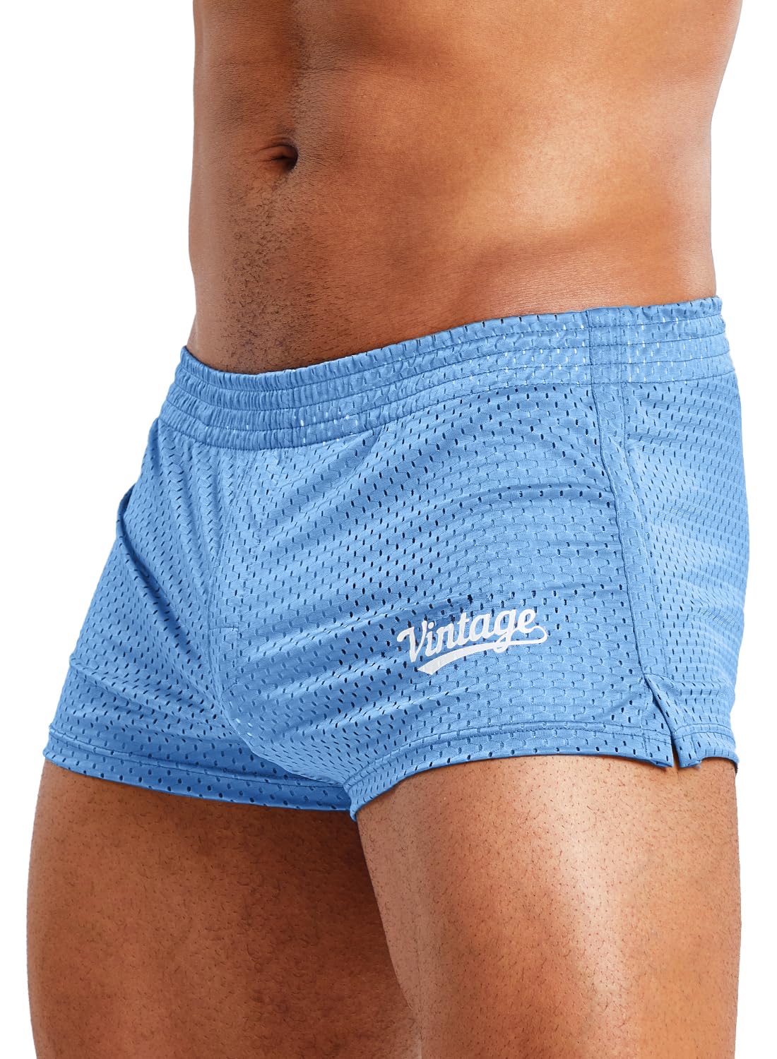 MIZOK Pantalones cortos de malla para hombre, de 3 pulgadas, para correr o ir al gimnasio