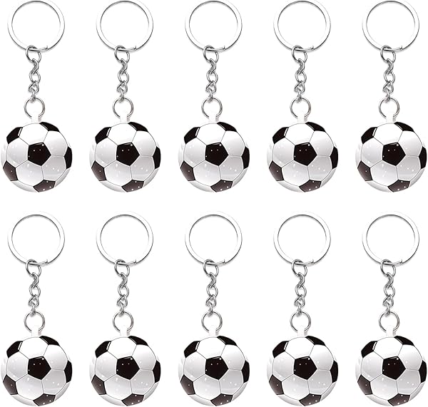 10 Pezzi Portachiavi Calcio, Mini Pallone da Calcio Ciondolo, Portachiavi Calcio Bambini Regalo, Decorazioni Feste a Tema Sportivo, Gadget Compleanno per Tifosi e Calciatori