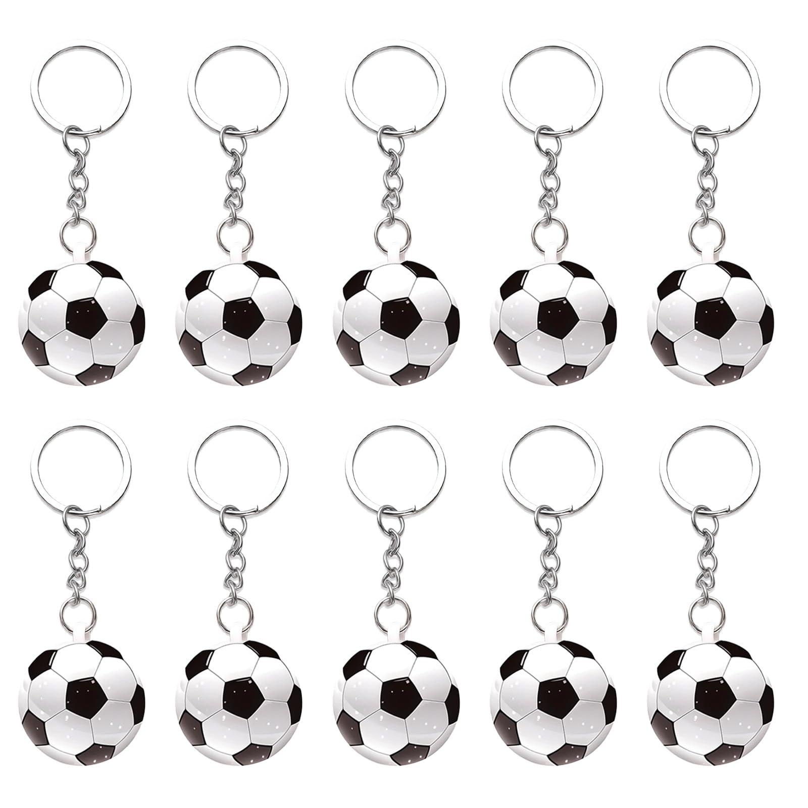 10 Pezzi Portachiavi Calcio, Mini Pallone da Calcio Ciondolo, Portachiavi Calcio Bambini Regalo, Decorazioni Feste a Tema Sportivo, Gadget Compleanno per Tifosi e Calciatori