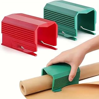 Wrapping Paper Cutter Christmas Wrap Paper Roll Cutter Slider Tool 2PCS | Portable Packing Wrapping Cutting Supplies, Smooth Slicing ,Easy to Operate and Store for Home Wrapping Supplies