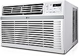 LG 8,000 BTU Window Air Conditioner, 115V, Cools 340 Sq.Ft. for Bedroom, Living Room, Apartment, Quiet Operation, Electronic Control with Remote, 3 Cooling & Fan Speeds, Auto Restart, White 8000 BTU Electronic & High Efficiency White - commissions earned