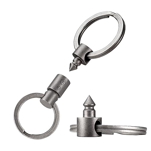 KeyUnity Detachable Key Ring Connector, Double-end Swivel Keychain Titanium Rotatable