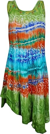 Mogul Interior Women's Beach Dresses Caftan Lounger Colorful Coverup One Size