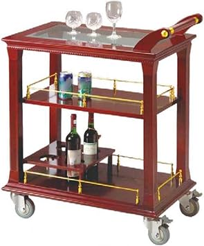Bar Serving Cart, Mobile Serving Trolley Very Suitable for Home, Living Room Wood Metal Serving Trolley Bar Cart on Wheels Style 1 Style 4