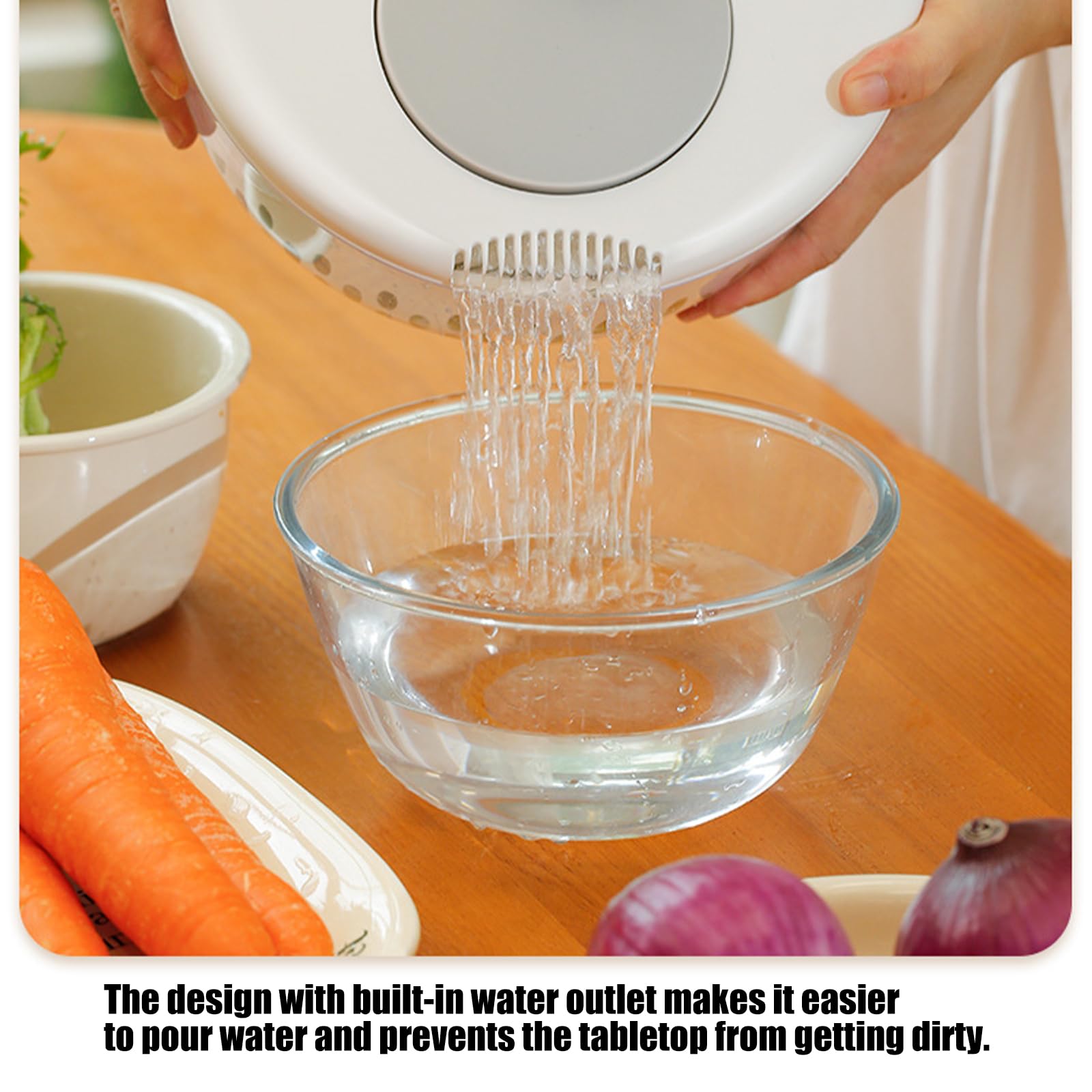 PANGBOER Versatile centrifuga per insalata e robot da cucina con funzione grattugia spremiagrumi grande capacità 5L per Quick Dr