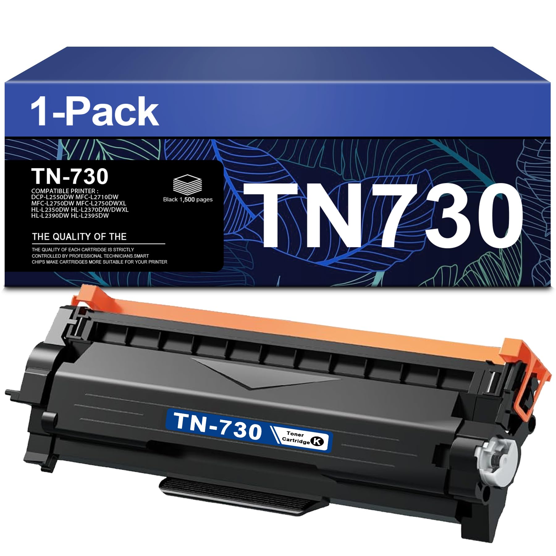 TN730 TN-730 Black Toner Cartridge 1-Pack Replacement for Brother TN 730 Toner Cartridge DCP-L2550DW MFC-L2710DW MFC-L2750DW MFC-L2750DWXL HL-L2350DW