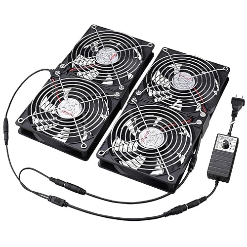 Wathai 4 ventiladores para servidores de plataforma de minería de 4724in con control de velocidad variable de alimentación de CA de 100 V - 240 V