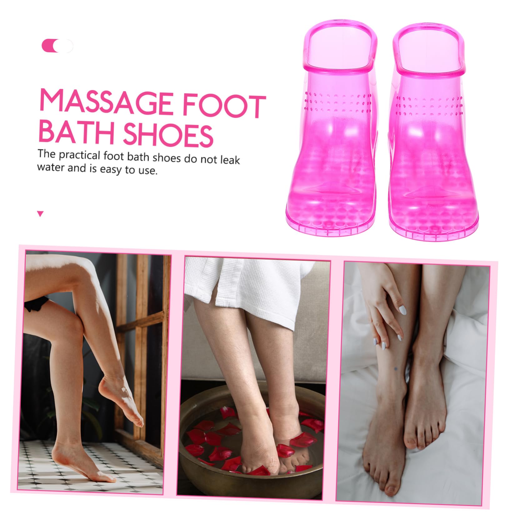 TOPBATHY Fußbadschuhe Zufälliger Stil Pvc Material für Große Füße bis Größe 45 mit Massage Sohlen Design Leichter Reinigung für Sauna und Fußpflege zu Hause