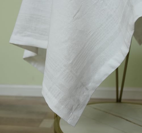 Miniatura 2 de Mantel cuadrado pequeño blanco de 30 x 30 pulgadas, mantel con patrón de lino y algodón, lavable, para fiestas, cafeterías, pícnic, comedor,