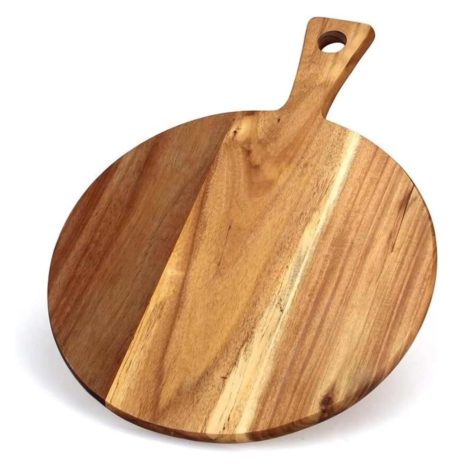 Wooden Chopping Board,Acacia Round Cutting Board with Handle Wooden Chopping Board for Meat Bread Deli Kitchen Serving Board