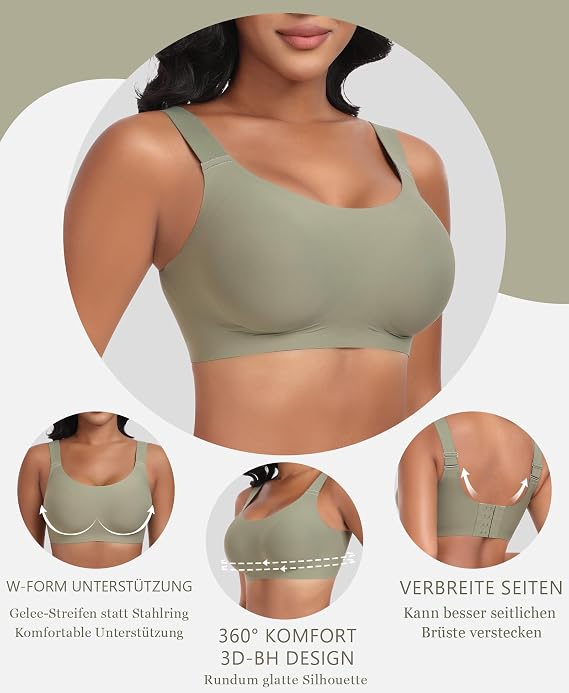 Seamless Bra Women's Without Underwire Smooth Comfort Full Cups Padded Bustier Soft Bra Comfortable T-Shirt Soft Bra Bralette