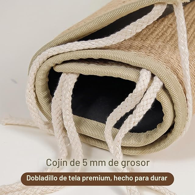 Foto 3 de 8 de Rascador Sofa Gatos Sisal, Alfombra Rascador para Gatos Pequeño, 45 * 20 cm, Rascador Gatos Pared para Jaulas