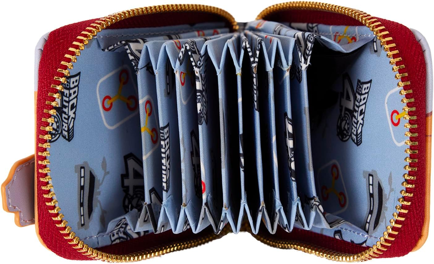 Loungefly Universal Back to The Future 40th Anniversary Delorean Accordion Wallet