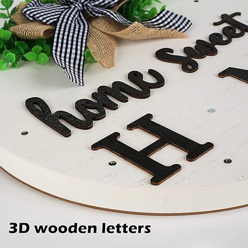 Miniatura 6 de Letrero de bienvenida intercambiable para puerta delantera con 14 iconos intercambiables decoración de porche delantero de granja letrero de pared