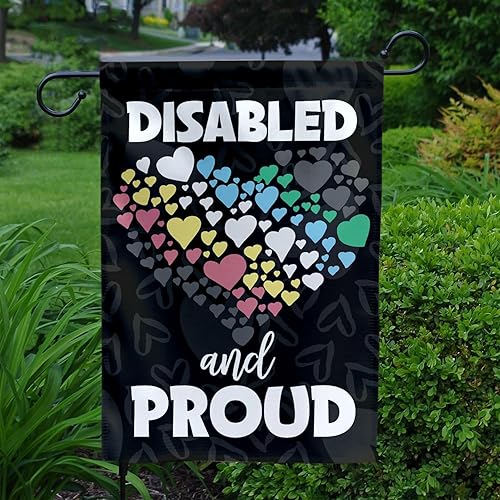 Miniatura 2 de MAIANEY Bandera de jardín de orgullo para discapacitados y orgullosos (12 x 18 pulgadas), bandera de jardín para discapacitados, regalos para