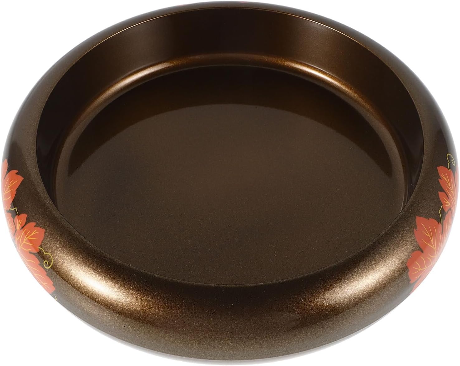 Homoyoyo Japanese Sushi Plate round Serving Tray Plastic Sashimi Dish Maple Leaf Design Small Size Japanese Kitchenware for Seafood Appetizers and Molecular Cuisine