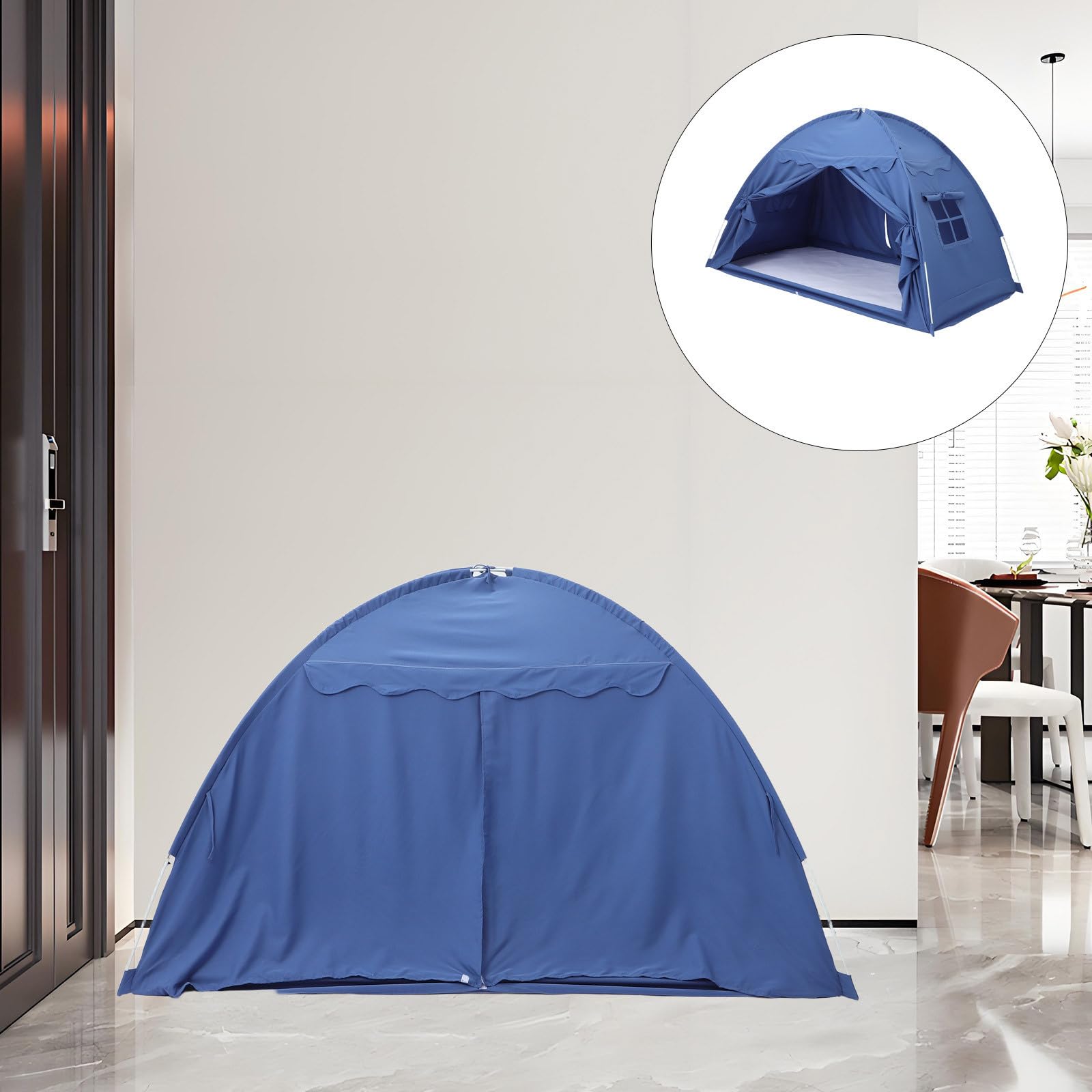HANABASS Tienda de Cama Infantil para Interior Tamaño Individual Azul
