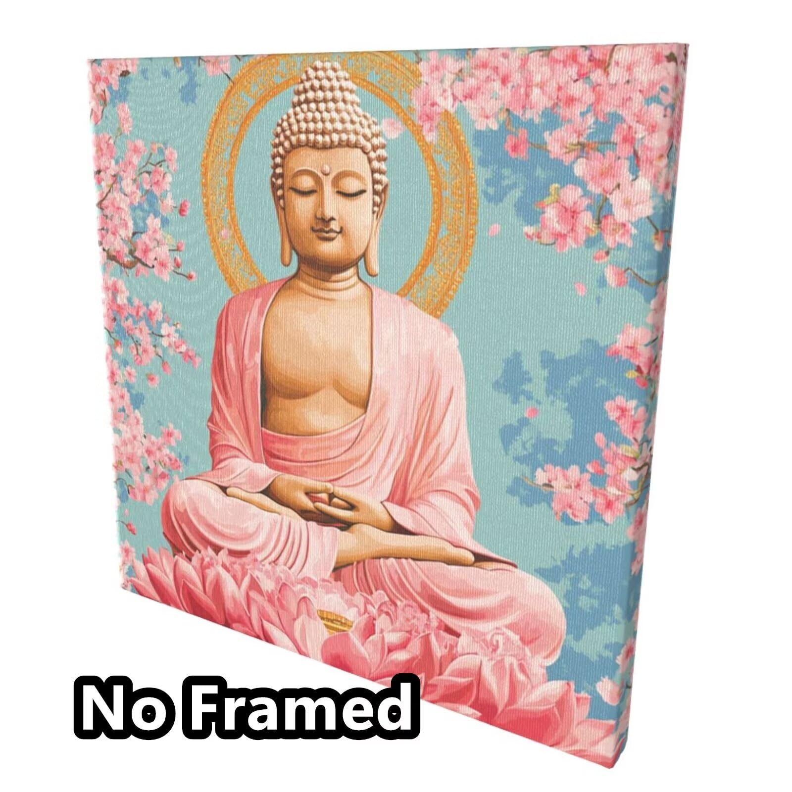 Malen nach Zahlen MK416 Malen-nach-Zahlen-Set für Erwachsene, Motiv: Buddha, Malen nach Zahlen für Anfänger, Acryl, Ölgemälde zum Selbermachen, Kunsthandwerk für Wanddekoration – (65 x 65 cm,
