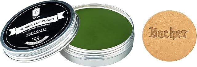 BACHER Honing Compound 100g - Very Fine - Polishing Compounds for Knife Sharpening - Leather Strop Compound - Set Stropping Paste with applicator