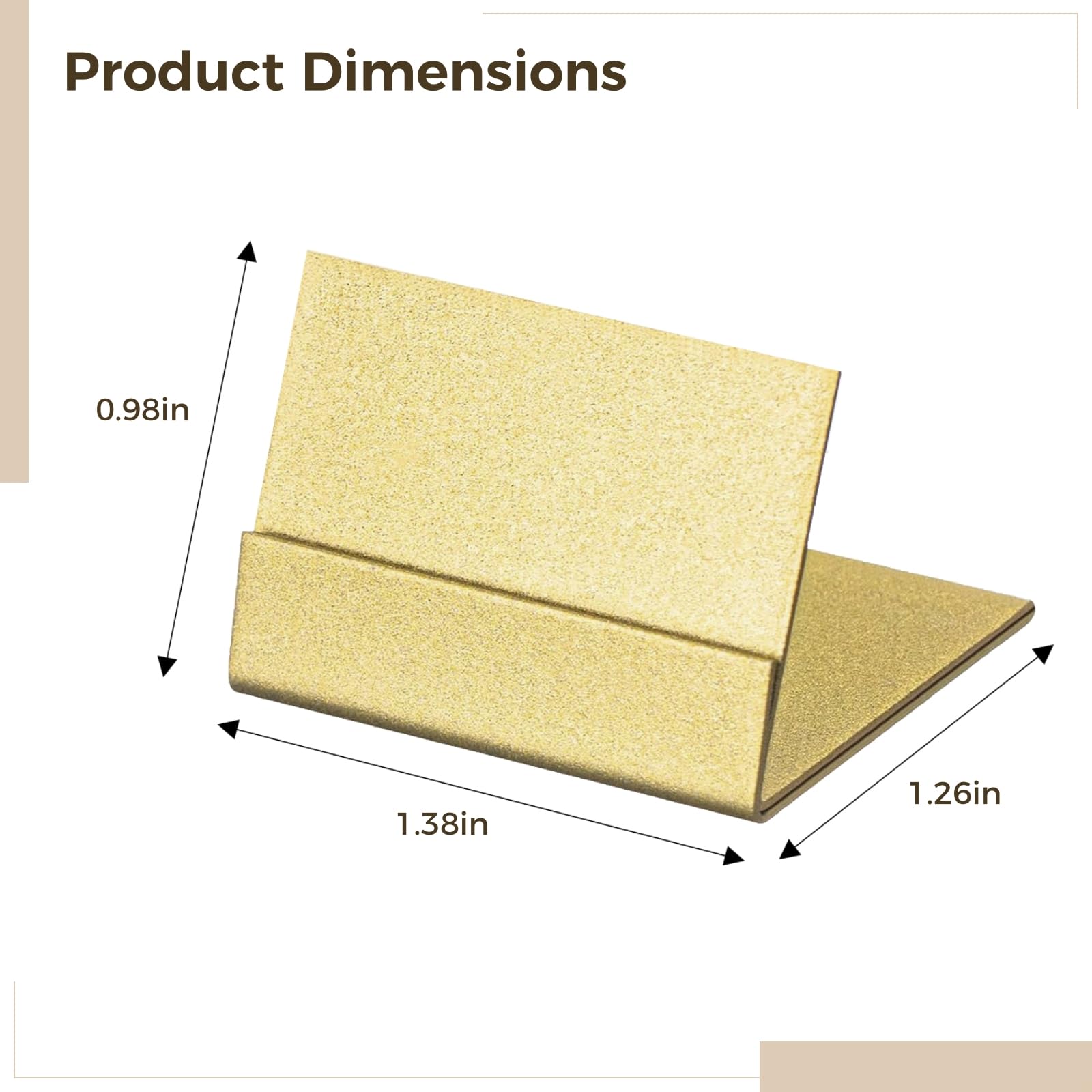 Set mit 24 goldfarbenen L-förmigen Namenskartenhaltern, faltbarer Metallständer zum Präsentieren von Karten, Etiketten, Bildern bei Veranstaltungen, Partys, Abendessen und Messen