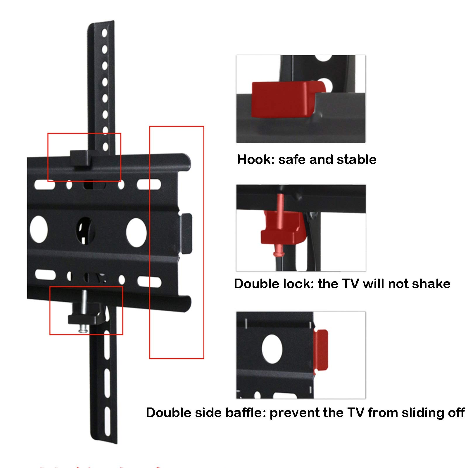 LIU- Soporte De Pared Inclinable for TV Soporte Universal De Montaje En Pared De Perfil Bajo for Televisores De 65 Pulgadas, VESA 600X400MM, Soporte De Carga De 80 Kg