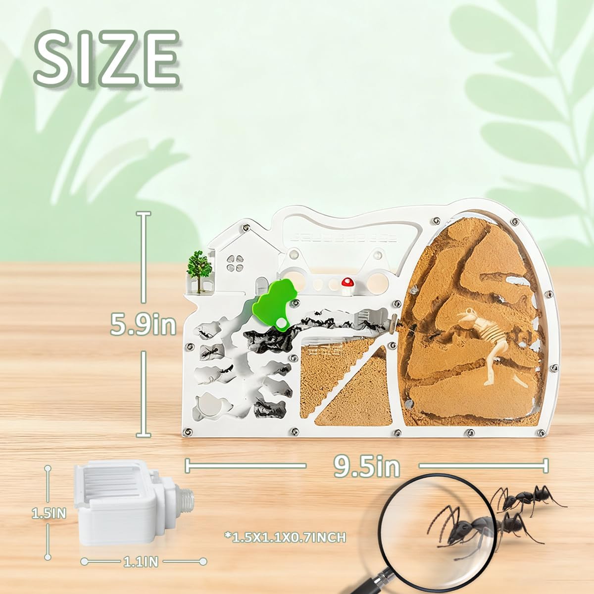 Ant Farm Castle with Forage Box, Large Sand Ant Colony Observation Kit, Ant Viewing Habitat Science Kit, Science Educational Gift for Kids
