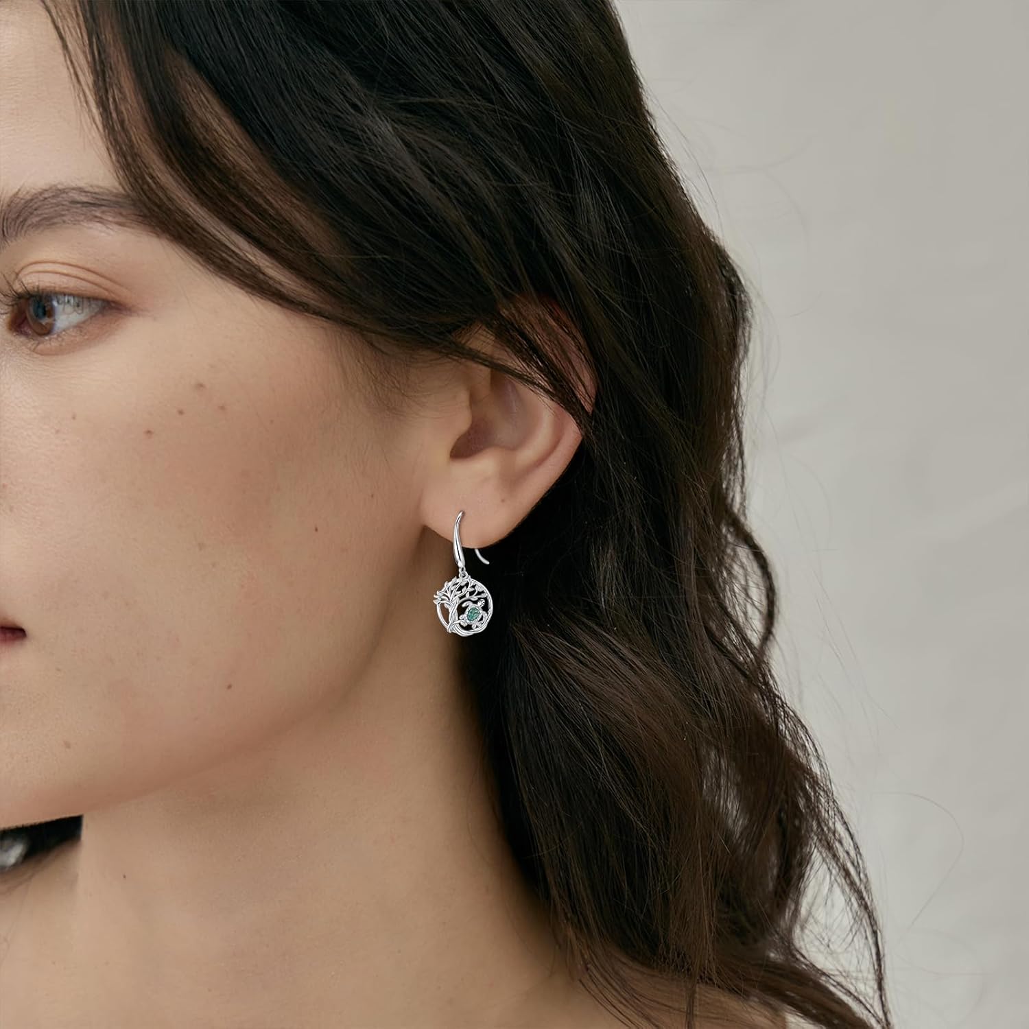 Tree of Life Earrings 925 Sterling Silver Hypoallergenic Turquoise Tree Butterfly Dragonfly Dangle Drop Earrings for Women Tree Jewelry Gifts - Image 5