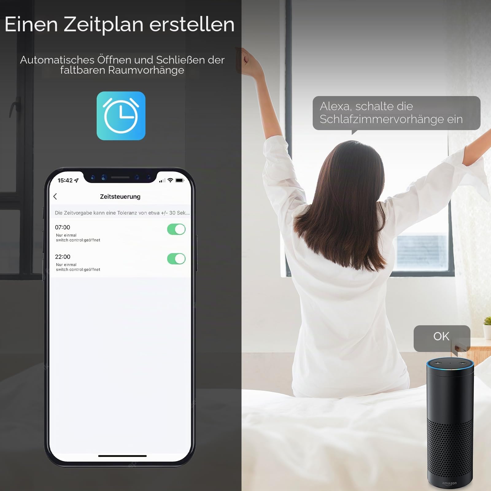 Rolladenschalter Unterputz,Wlan Jalousieschalter Kompatibel mit Alexa/Google Home/Smart Life App,86mm Rolladensteuerung Benötigt Nullleiter 4Pack