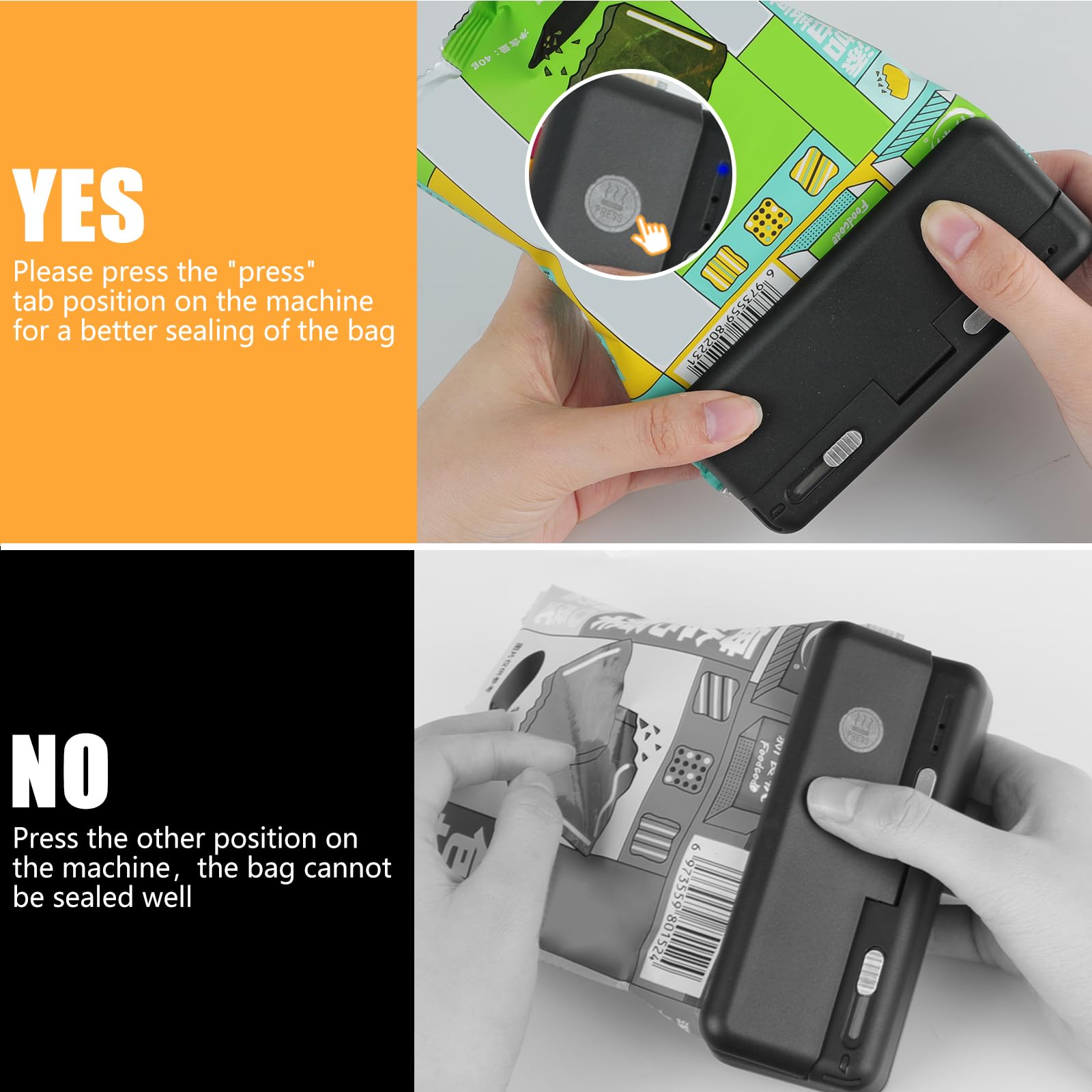 Sigillatore Mini Per Sacchetti USB - Termosigillatrice Portatile Con Taglierina, Per Conservare Cibi E Snack Freschi