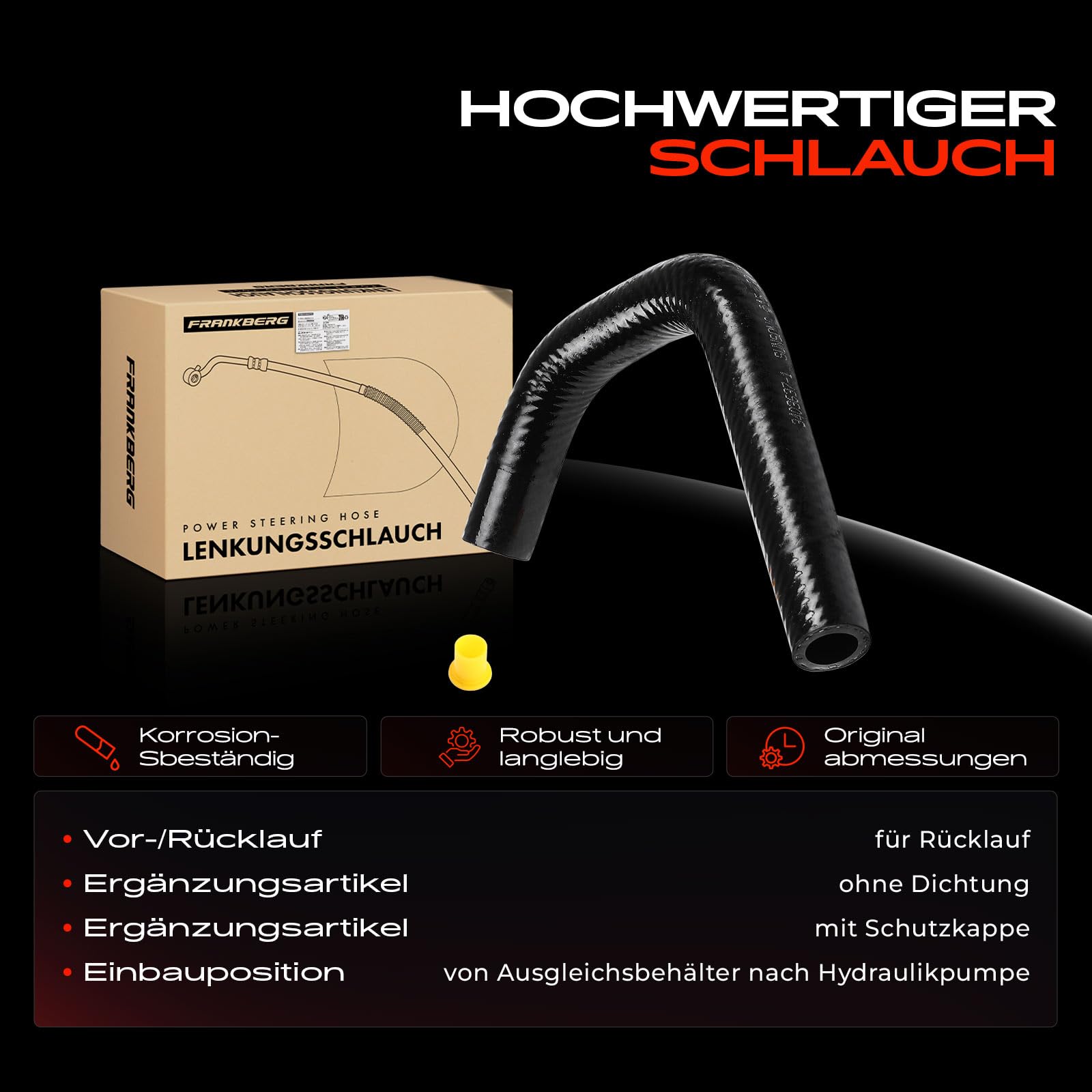 Frankberg Hydraulikschlauch Lenkung Benzin 32411092982 | Kompatibel mit Z3 R.o.a.d.s.t.e.r E36, 3er Compact E36, 3er Touring E36, 3er Coupe E36, 3er E36, 3er Cabriolet E36