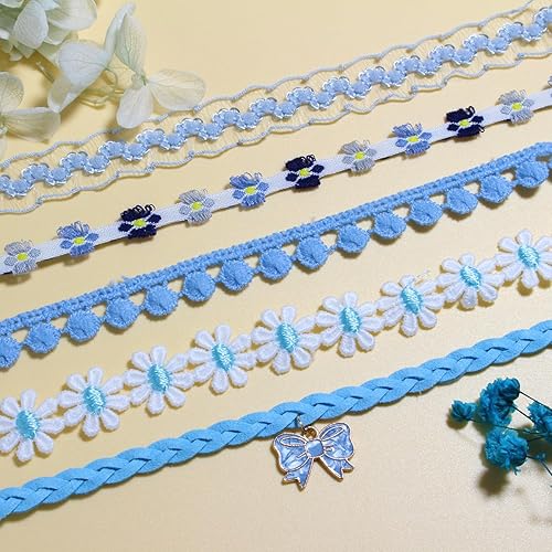 Miniatura 2 de Nova&Aria Chokers Set For Women Heart Choker Necklaces Flower Pendant Velvet Cute Pink Turquoise Blue White Black Choker Necklace Christmas Colorful