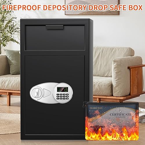 Miniatura 6 de Caja fuerte extra grande de 5.8 pies cúbicos para negocios, caja fuerte antirrobo con teclado digital y llaves de repuesto, caja fuerte de depósito