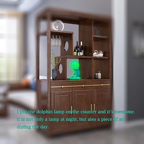 Miniatura 5 de Luz de delfín para dormitorio con proyector de luz nocturna automática para niños, luz nocturna de estrella (azul)