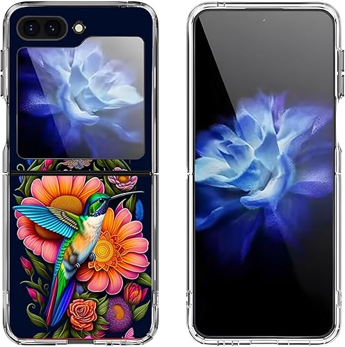 Miniatura 25 de Carcasa rígida para Samsung Galaxy Z Flip 5, funda protectora rígida a prueba de golpes para Samsung Galaxy Z Flip 5, diseño de mandala morado