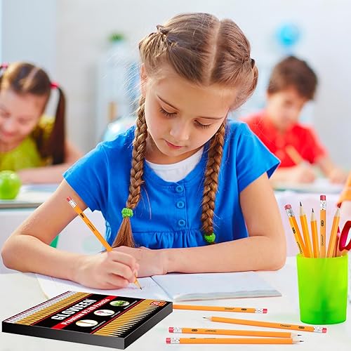 Miniatura 5 de Gloween Paquete de 50 lápices #2, lápices HB preafilados a granel con borradores superiores, gran juego para suministros de oficina, escuela y aula