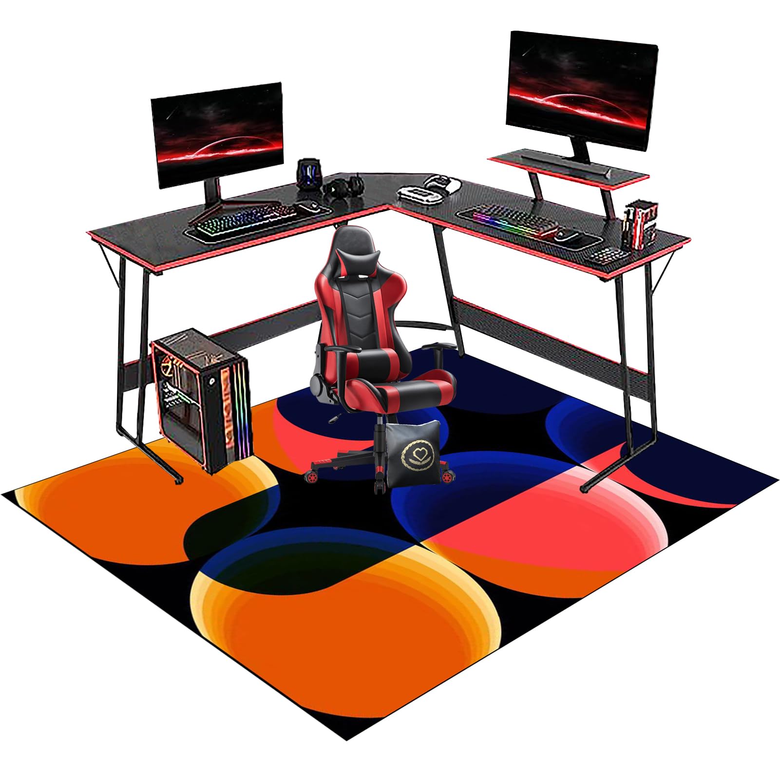 Chair Mat for Hard Floor - Carpet Protector Chair Mat - Office Chair Mat Desks Mats Large - 80 x 120 cm Gaming Chair Mat for Carpet Floors - Floor Protector for Home Office Study Wooden Floors