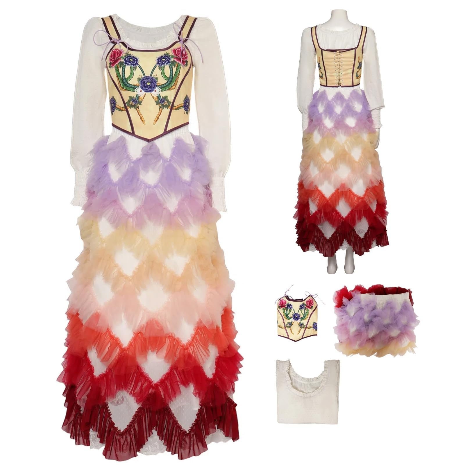 Ruleewe Adult Survivor Costume Dress Women Hunter Cosplay Shirt Skirt Outfit Baird Top Suits for Party