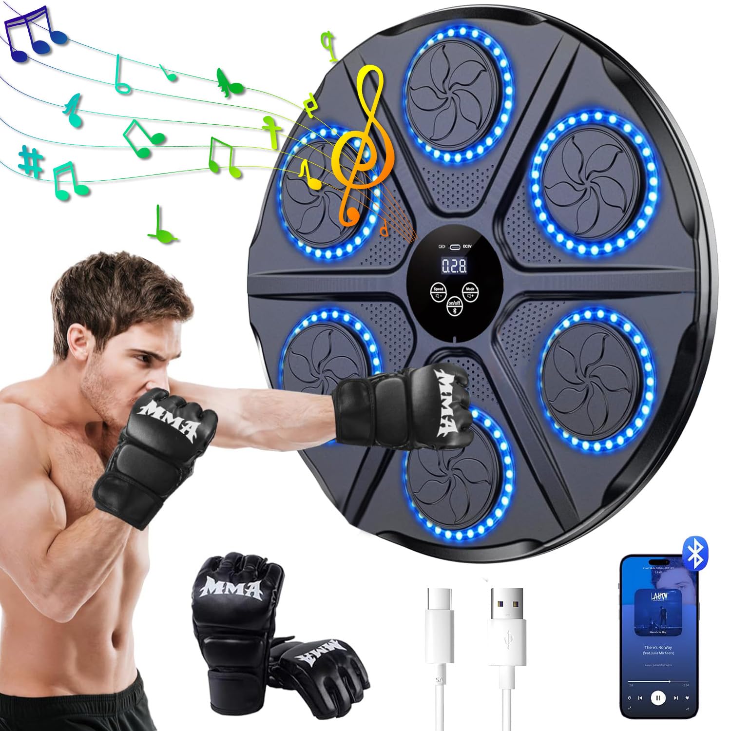 BafanglaiUK Music Boxing Machine - Bluetooth Boxmaschine Mit 9 Geschwindigkeiten