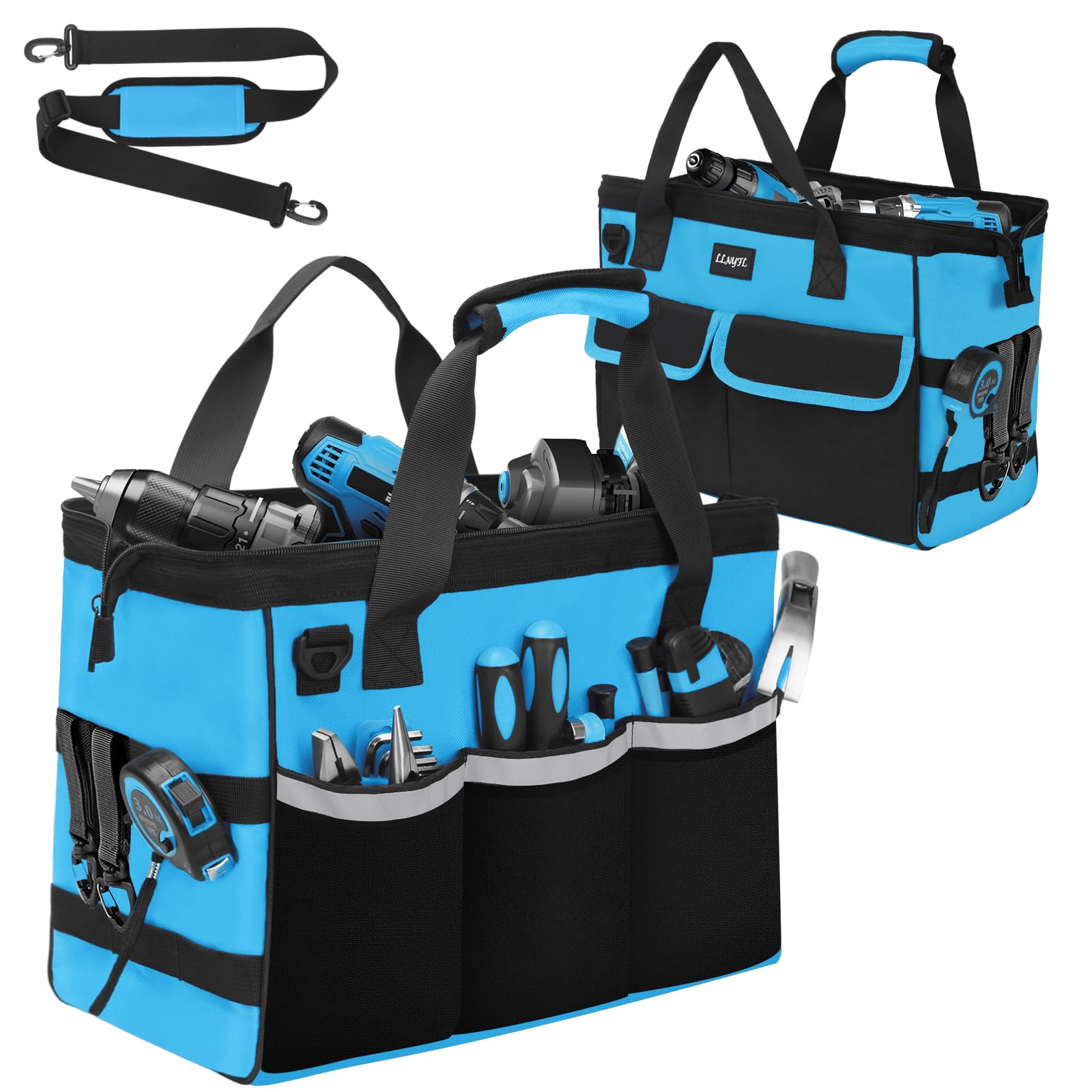 Tool Bag -15 inch Wide Mouth Mens Tool Bag - Used for tool storage handling and organization for