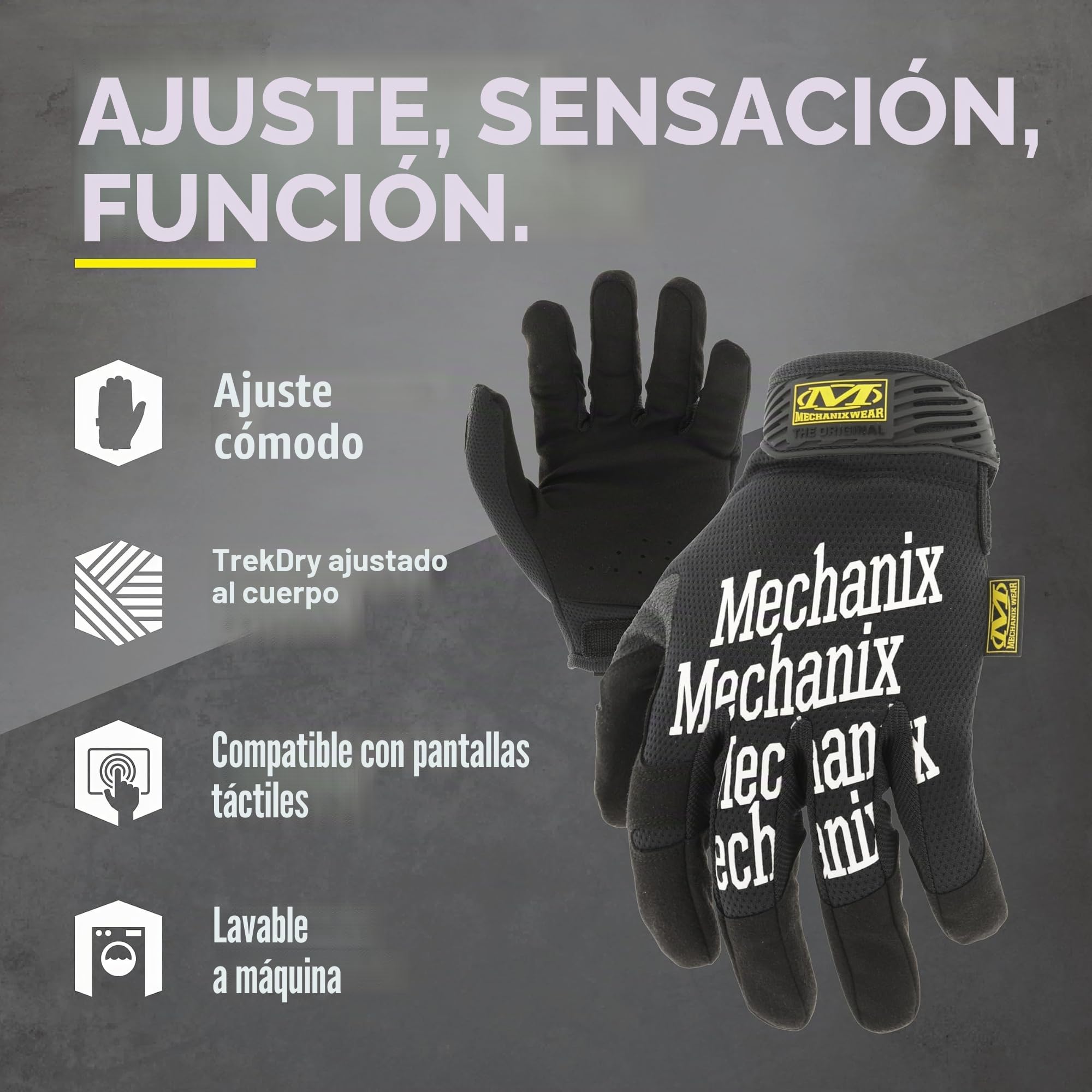 Mechanix Wear - Original Work Guantes (Large, Negro)